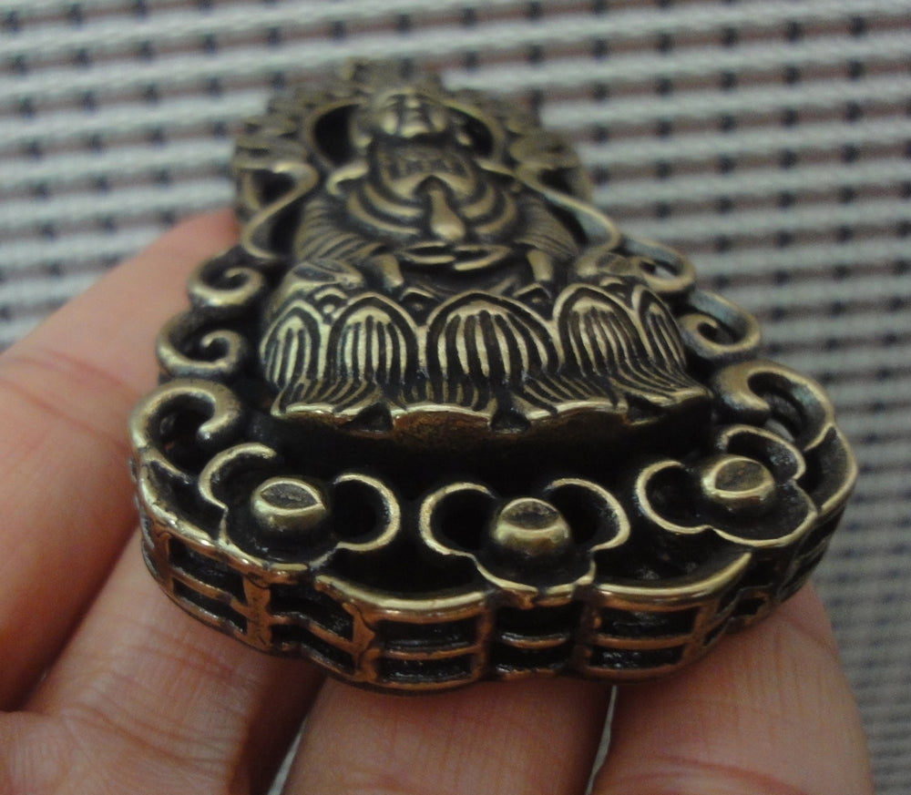 Vintage Brass Compassion Guanyin Pendant