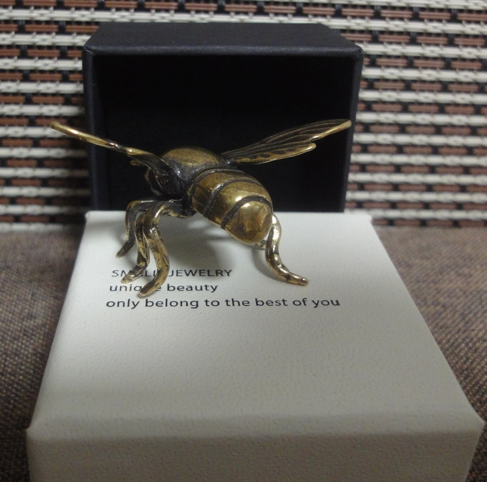 Solid Brass Pure Copper Honey Bee Statue Sculpture for Home Decor