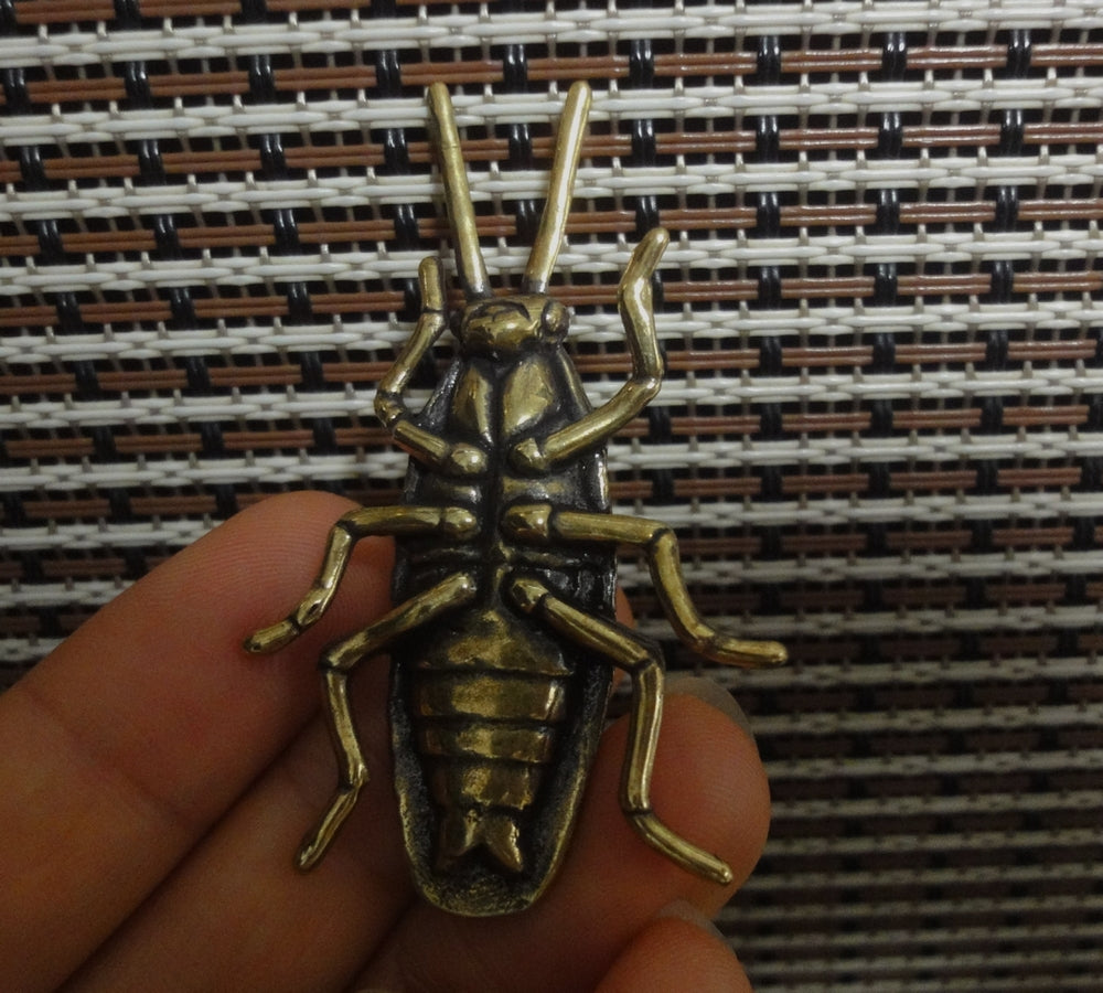 Vintage Style Solid Brass Cockroach Figurine Statue for Home Garden Decor