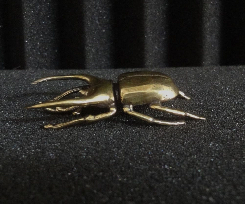 Solid Brass Rhinoceros Insect Statue Home Ornament Birthday Gifts