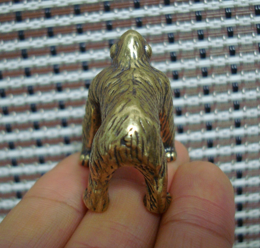 Vintage Brass Strength Gorilla Figurine Ornament