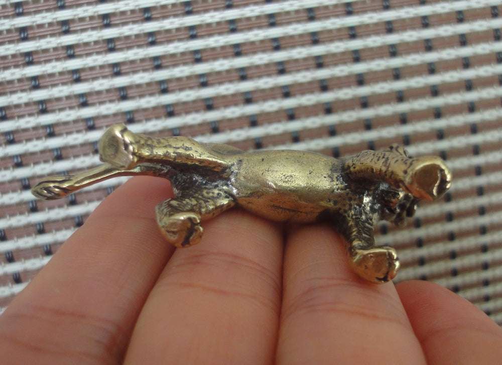 Vintage Style Solid Brass the King of Beasts Lion Statue Figurine Sculpture