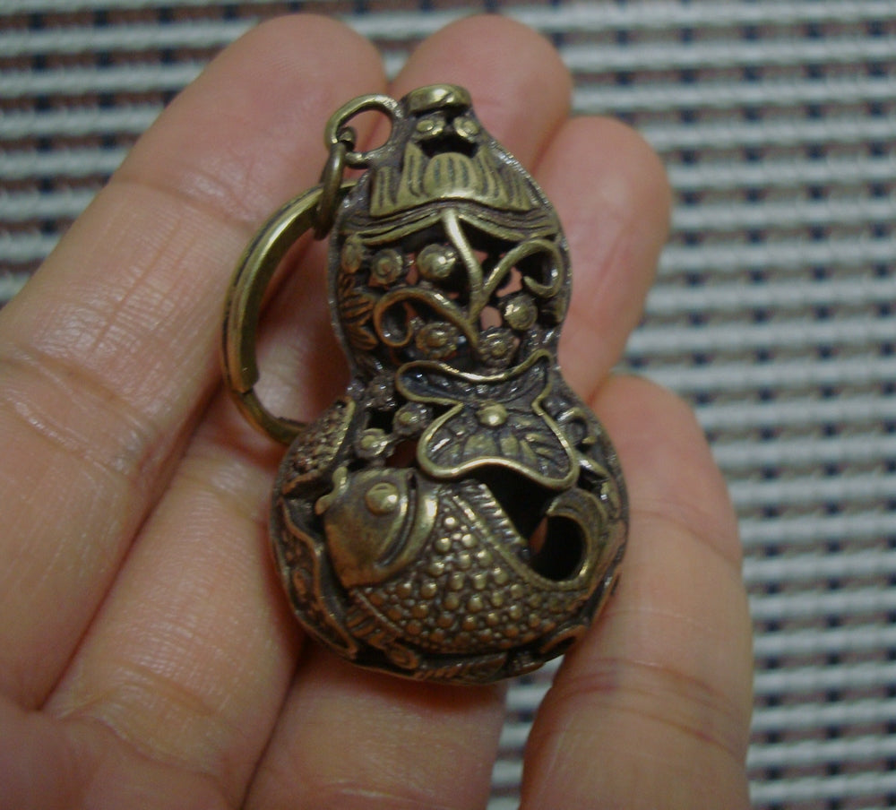 Vintage Style Brass Lucky Gourd Bags Pendant