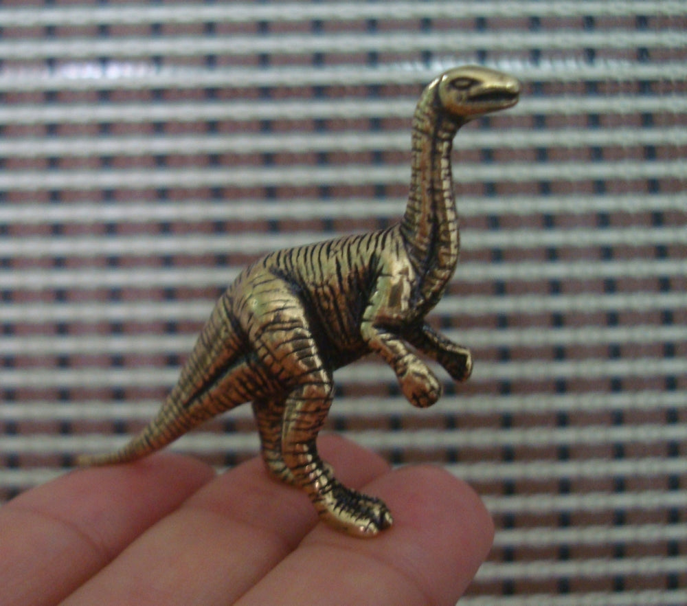 Brass Prehistoric Brachiosaurus Figurine Vintage Style Ornament