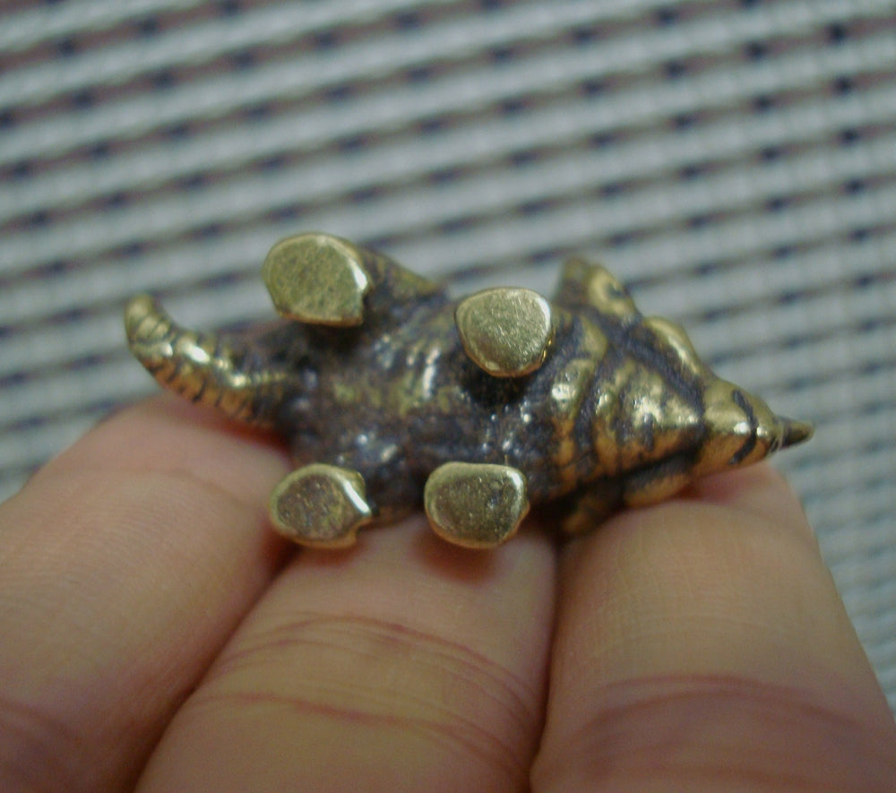 Vintage Brass Prehistoric Triceratops Figurine Ornament