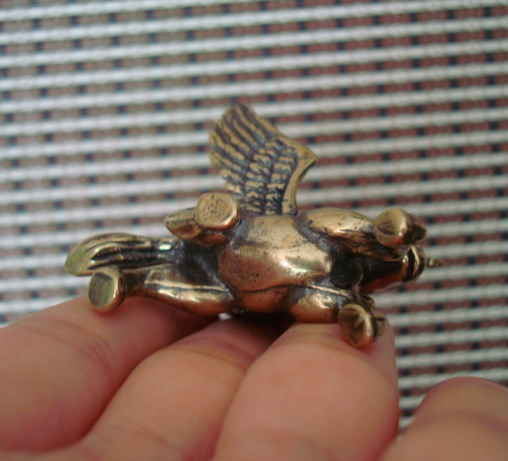 Solid Brass Flying Horse Pegasus Figurine Vintage Style Statue for Home Decor