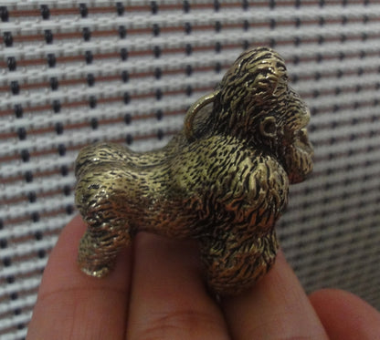 Solid Brass Gorilla Figurine Pendant: Vintage Style Copper Statue