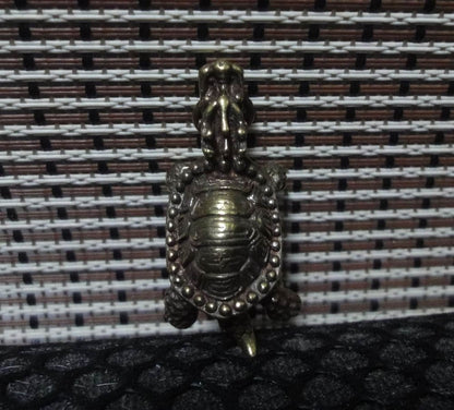 Solid Brass Dragon Turtle Animal Figurine Pendant Vintage Style Statue