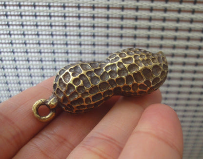 Vintage Style Pure Brass Copper Peanut Charm Pendant