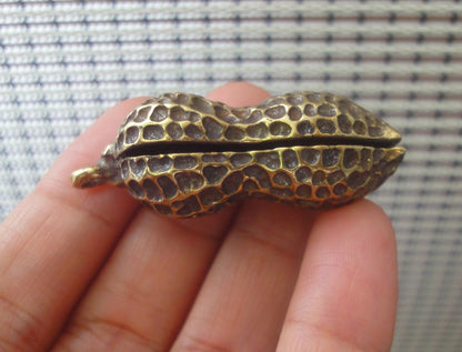 Vintage Style Pure Brass Copper Peanut Charm Pendant