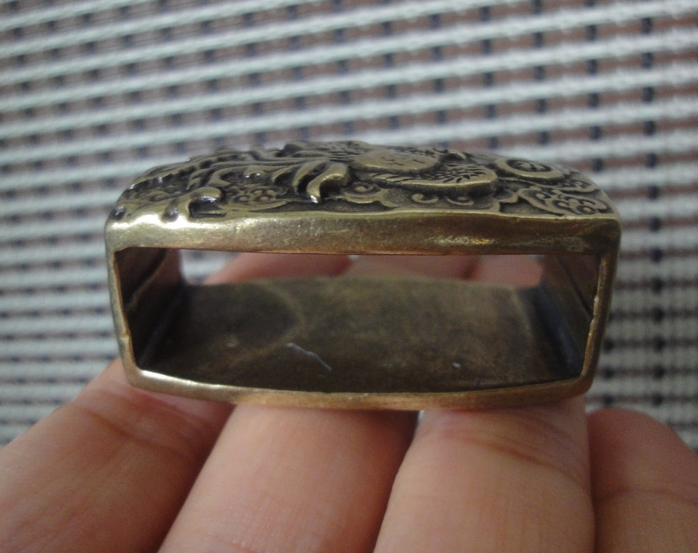 Solid Brass Phoenix Engraved Belt Buckle Vintage Style