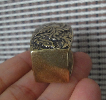 Solid Brass Phoenix Engraved Belt Buckle Vintage Style