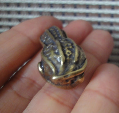 Vintage Brass Peanut Pendant Keyring Ornament