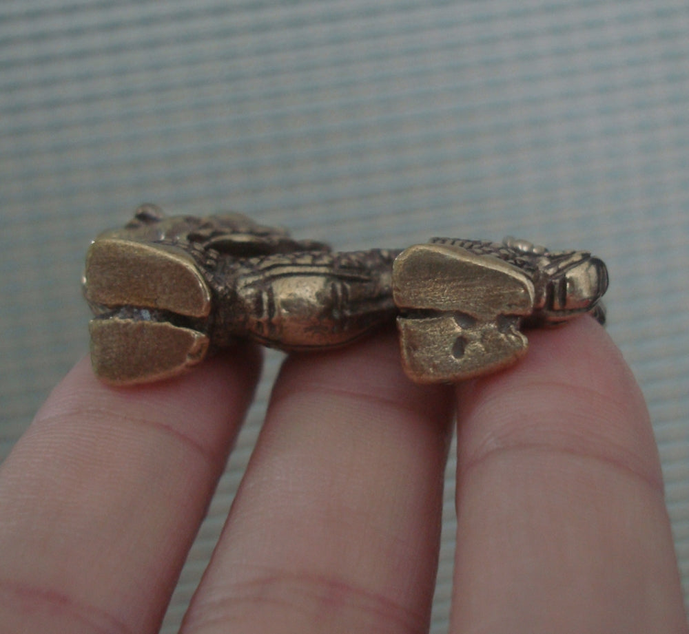 Solid Brass Dragon Figurine Statue Pendant Vintage Style