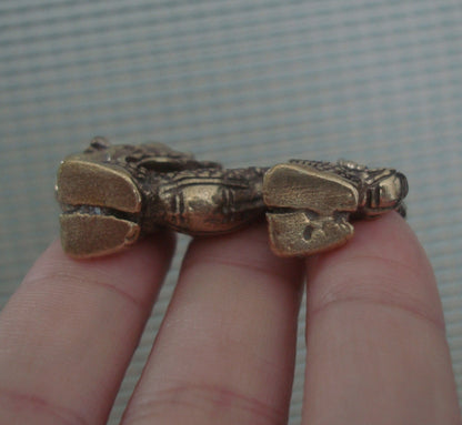 Solid Brass Dragon Figurine Statue Pendant Vintage Style