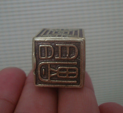 Vintage Brass Dragon Figurine Seal Ornament for Home Decor