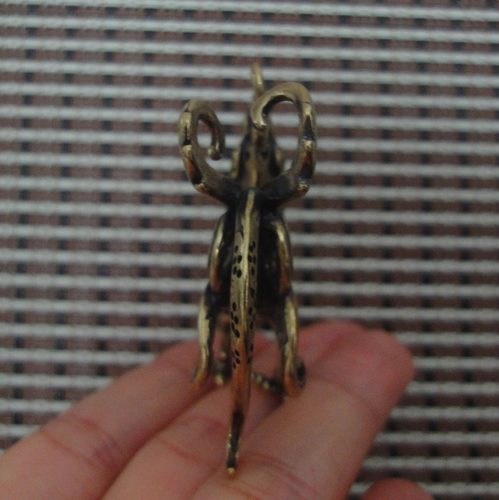 Solid Brass Copper Rooster Animal Figurine Statue Pendant Vintage Style