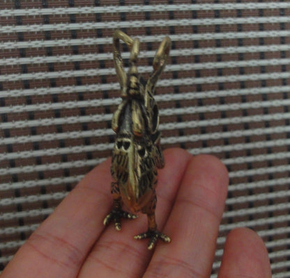 Solid Brass Copper Rooster Animal Figurine Statue Pendant Vintage Style