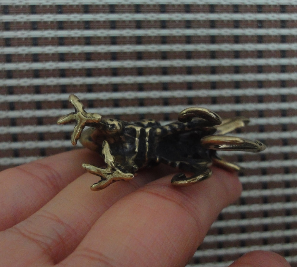 Solid Brass Copper Rooster Animal Figurine Statue Pendant Vintage Style