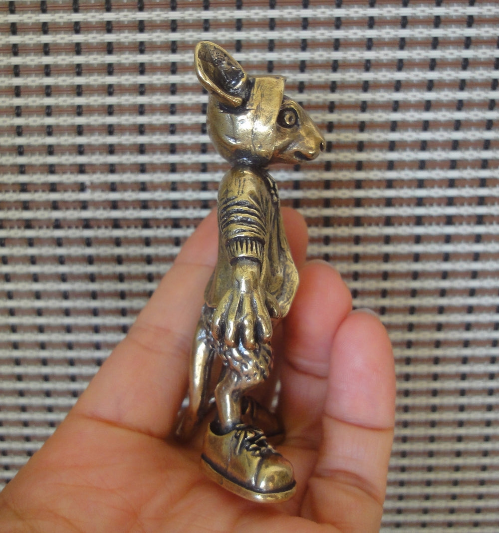 Solid Brass Street-Style Mouse Figurine Vintage Animal Ornament