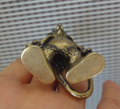 Solid Brass Street-Style Mouse Figurine Vintage Animal Ornament