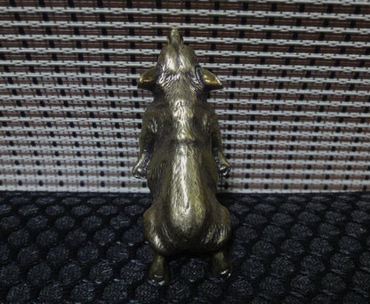 Solid Brass Sleeping Corgi Dog Figurine Statue Paperweight Home Decor