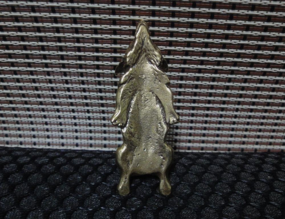 Solid Brass Sleeping Corgi Dog Figurine Statue Paperweight Home Decor