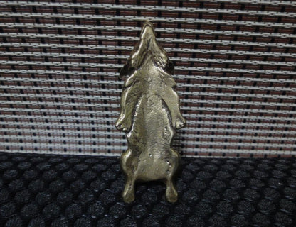 Solid Brass Sleeping Corgi Dog Figurine Statue Paperweight Home Decor