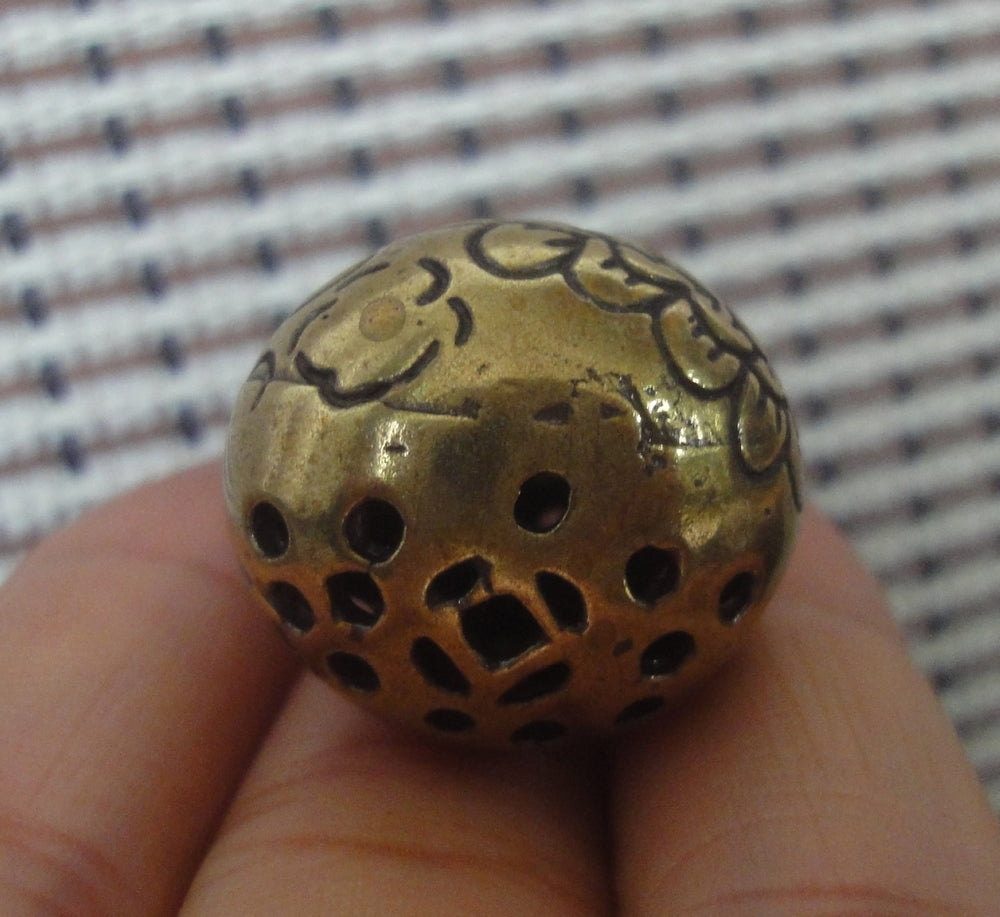 Vintage Brass Lotus Gourd Charm Pendant for Home and Bags Ornaments