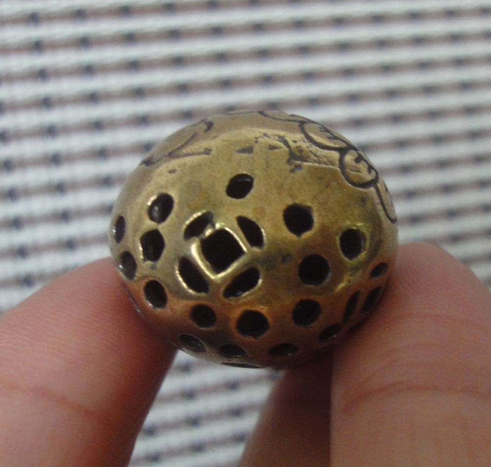 Vintage Brass Lotus Gourd Charm Pendant for Home and Bags Ornaments