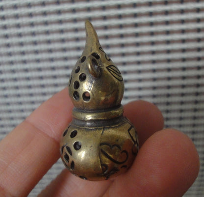 Vintage Brass Lotus Gourd Charm Pendant for Home and Bags Ornaments
