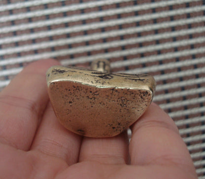 Solid Brass Buddha Seated Figurine Vintage Style Statue for Home Desk Decor