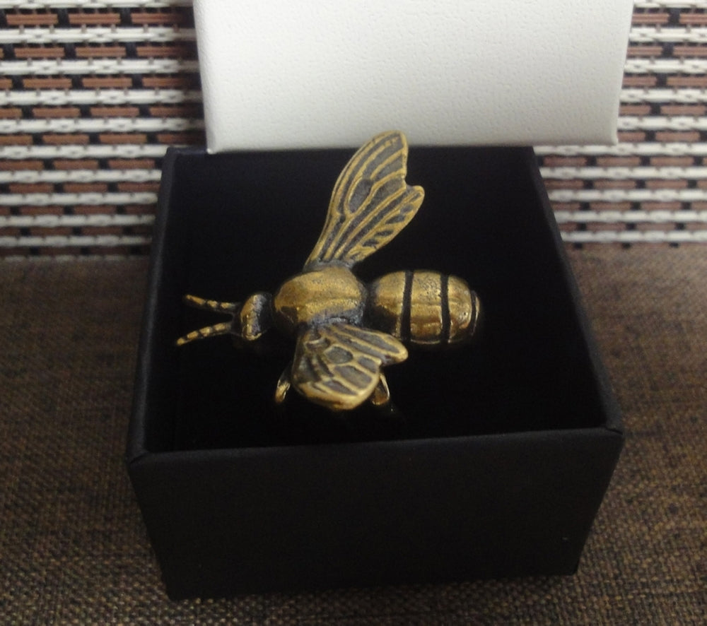 Solid Brass Pure Copper Honey Bee Statue Sculpture for Home Decor