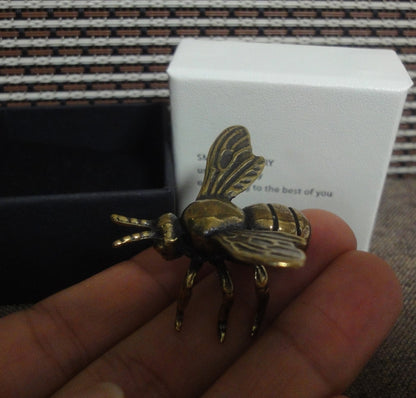 Solid Brass Pure Copper Honey Bee Statue Sculpture for Home Decor