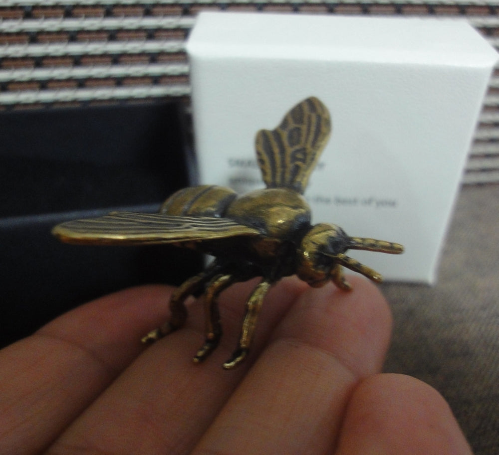 Solid Brass Pure Copper Honey Bee Statue Sculpture for Home Decor