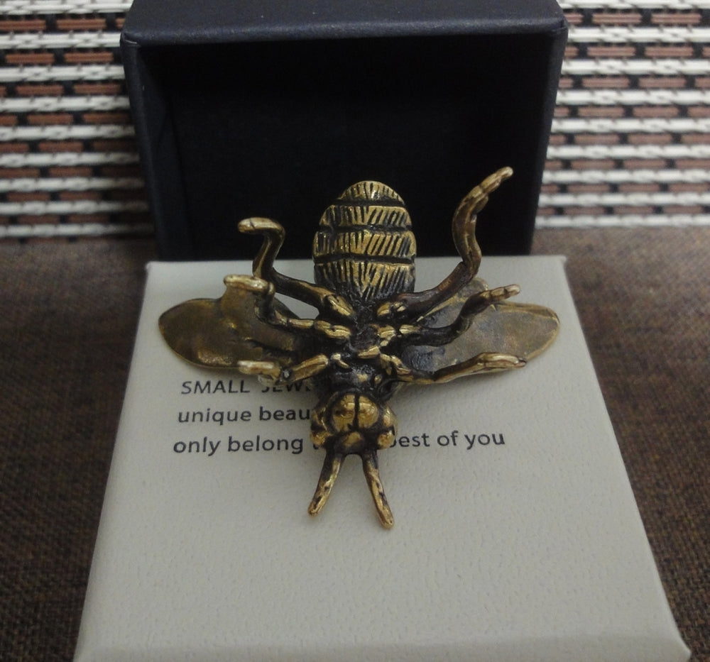 Solid Brass Pure Copper Honey Bee Statue Sculpture for Home Decor