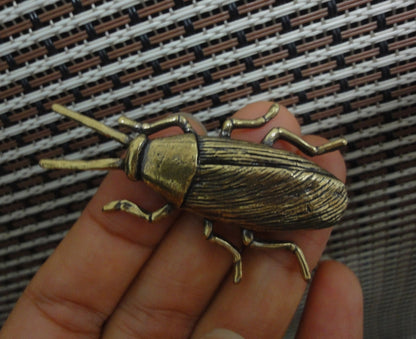 Vintage Style Solid Brass Cockroach Figurine Statue for Home Garden Decor