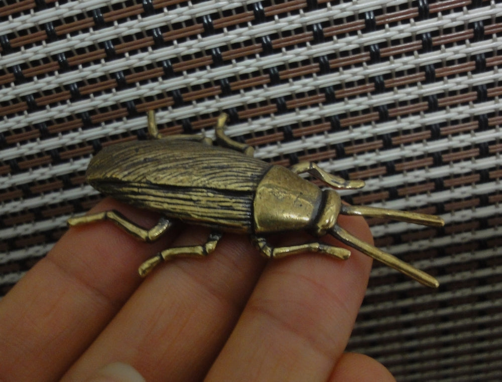 Vintage Style Solid Brass Cockroach Figurine Statue for Home Garden Decor