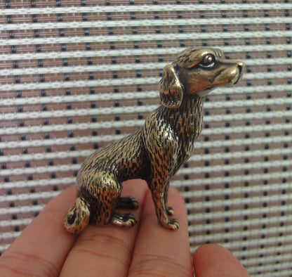 Solid Brass Dog Figurine Statue Copper Animal for Home & Garden Decor