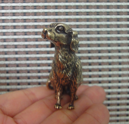 Solid Brass Dog Figurine Statue Copper Animal for Home & Garden Decor