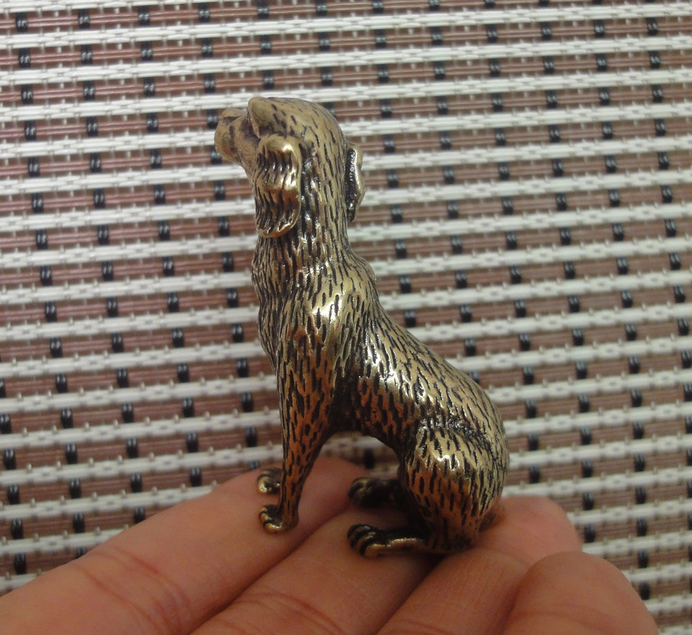 Solid Brass Dog Figurine Statue Copper Animal for Home & Garden Decor