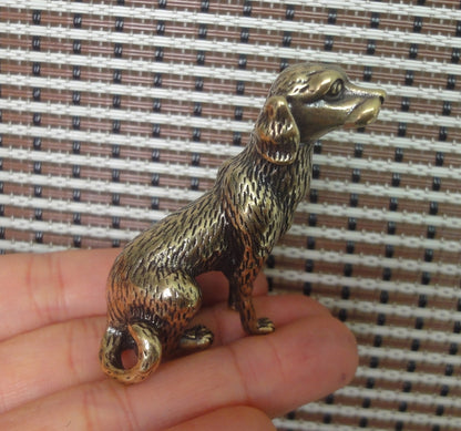 Solid Brass Dog Figurine Statue Copper Animal for Home & Garden Decor