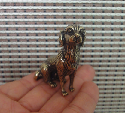 Solid Brass Dog Figurine Statue Copper Animal for Home & Garden Decor
