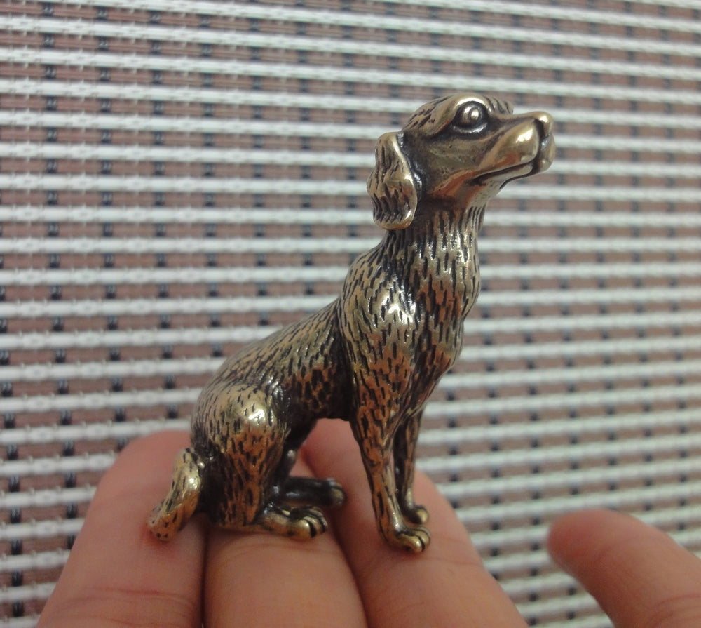 Solid Brass Dog Figurine Statue Copper Animal for Home & Garden Decor