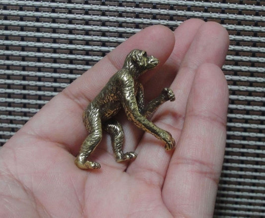 Vintage Style Solid Brass Chimpanzees Zodiac Monkey Animal Statue