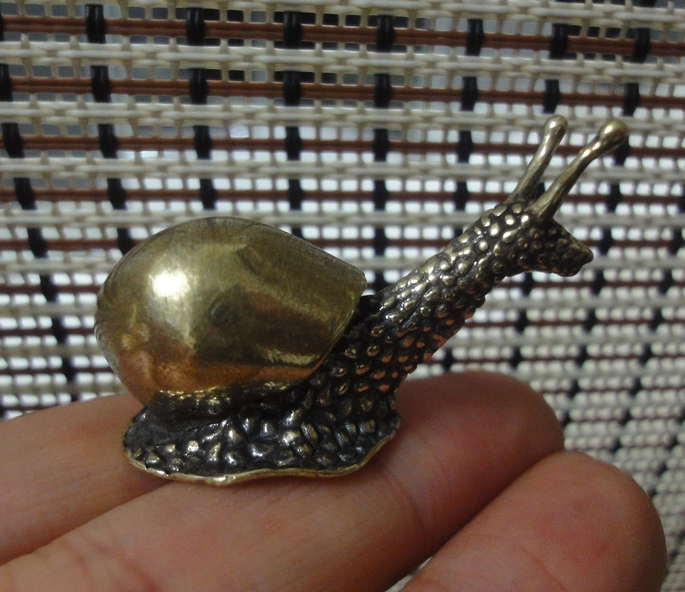 Vintage Style Solid Brass Snail Figurine Statue Incense Holder for Home Garden Decor