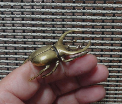 Solid Brass Rhinoceros Insect Statue Home Ornament Birthday Gifts