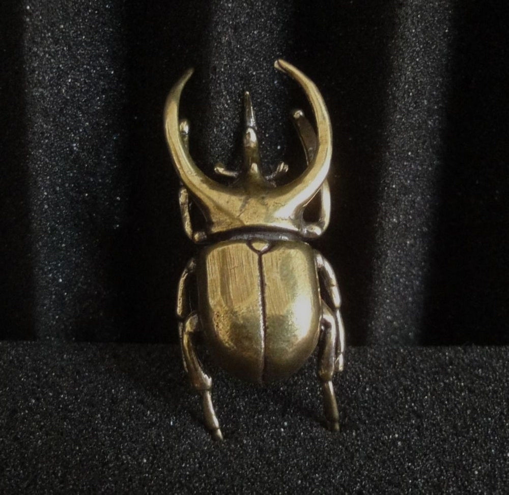 Solid Brass Rhinoceros Insect Statue Home Ornament Birthday Gifts