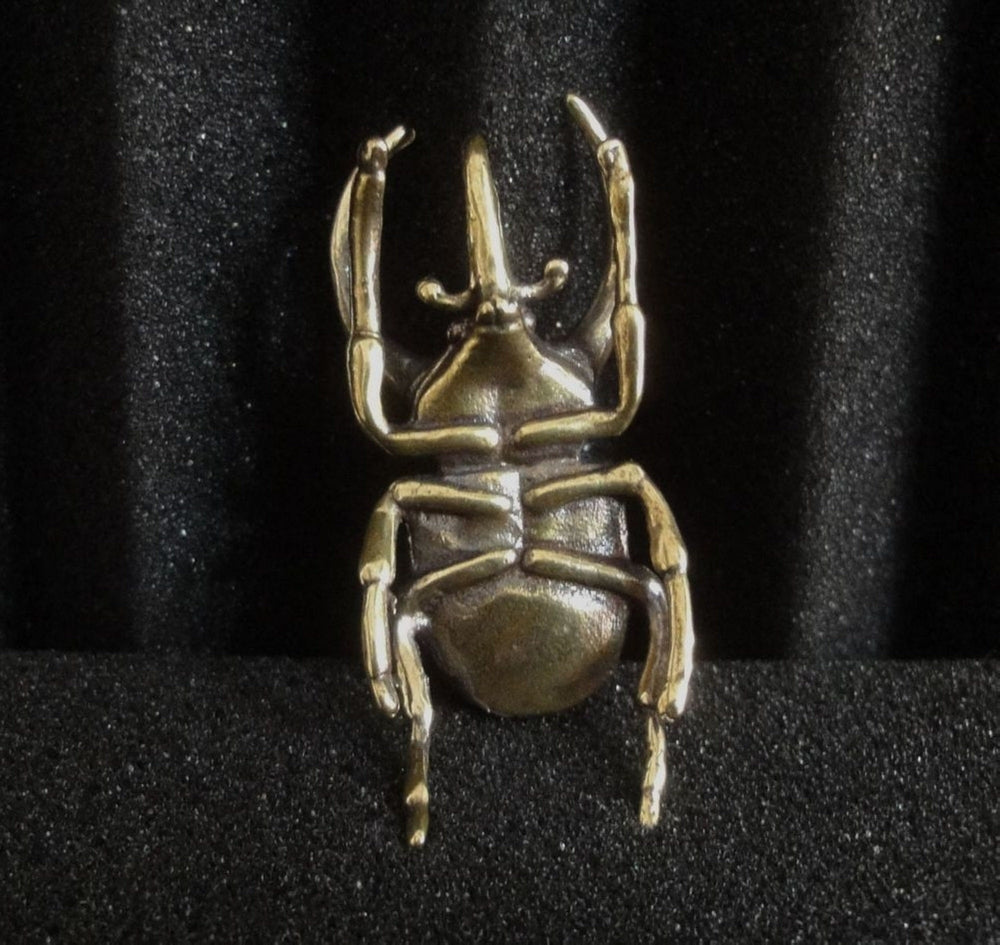 Solid Brass Rhinoceros Insect Statue Home Ornament Birthday Gifts