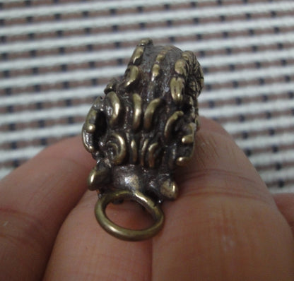 Vintage Solid Brass Dream Devourer Pendant Beast Statue Keyring